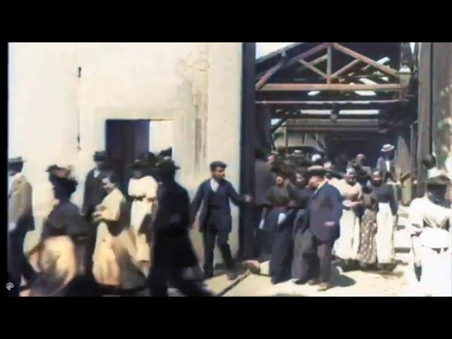 1895 - Workers leaving factory, restored in color using DeOldify AI. (HD 720)