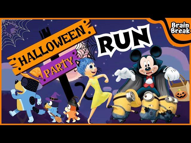 Halloween Chase Party | Brain Break | Brain Breaks for kids| Kids exercise | Bluey Run | Chase