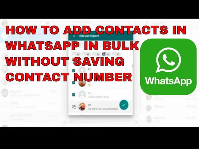 How to add contacts in bulk in WhatsApp group #whatsapp