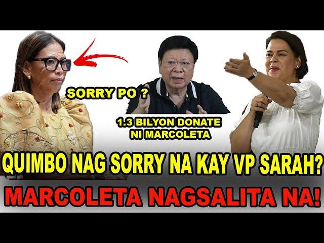 GRABE KA MARCOLETA NAG DONATE 1.3 BILYON ? QUIMBO BUMALIK NA KAY SARAH ?