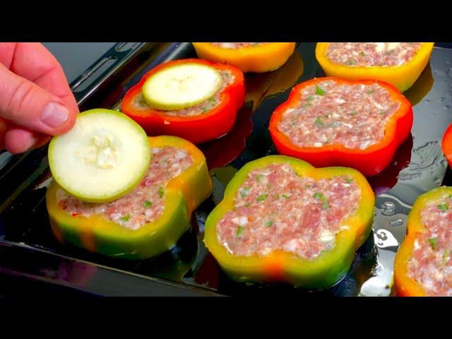 An easy recipe for baked stuffed peppers and zucchini! Great delicious dinner!