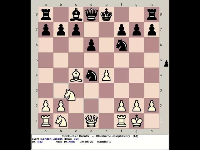Steinkuehler, Guenter vs Blackburne, Joseph Henry | London Chess 1863