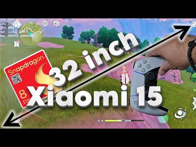 Xiaomi 15 playing Genshin, Wuthering Waves, CarX, CoD on 32" BIG SCREEN: Snapdragon 8 Elite Delight