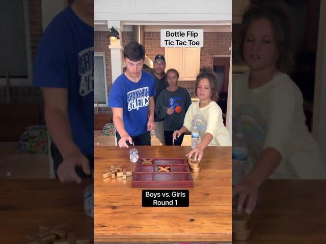 Boys vs. girls!! Bottle Flip Tic Tac Toe!! WATCH UNTIL THE END!!