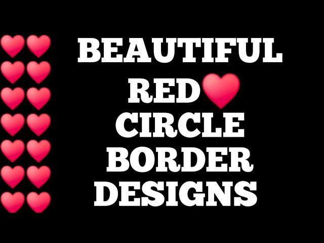 Red Circle Border Designs /Project Work Designs |Assignment Front Page Designs |Portfolio Designs |