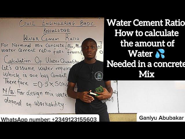 CIVIL ENGINEERING BASICS  : Water  Cement Ratio Calculation(made easy).#civilengineering