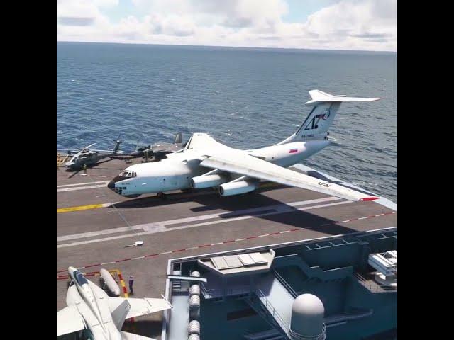 Amazing! Ilyushin II 76 take off from the aircraft carrier