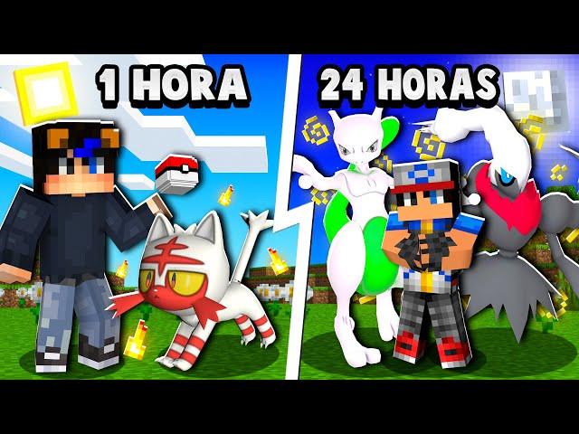 I spent 24 HOURS in Minecraft PIXELMON! Pokémon in minecraft mod