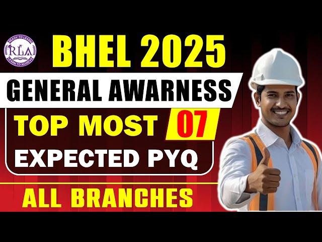 General Knowledge Most Expected MCQ-07 | ALL PSU EXAMS | RLA ACADEMY | All branches | Free classes
