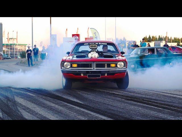 BIG V8 MUSCLE CARS Gone WILD!! *Burnouts* - Porvoo Cruising 8/2022