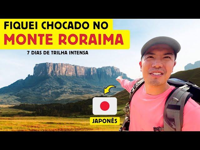 Um japonês chocado no Monte Roraima. 7 dias de trilha intensa.