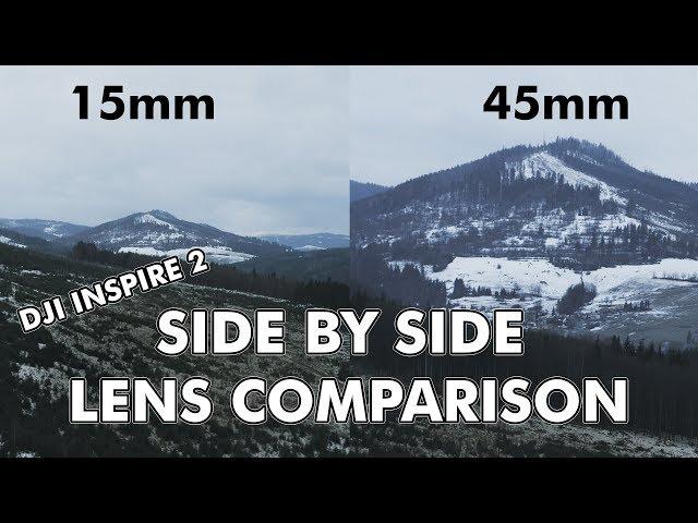 DJI Inspire 2 - X5s - DJI 15mm f1.7 vs Olympus M. Zuiko 45mm f1.8 - LENS COMPARISON / SIDE BY SIDE