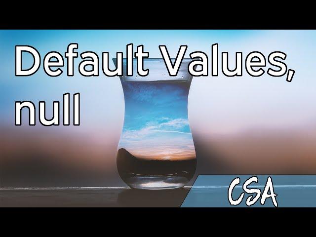 [CSA] Default Values, null