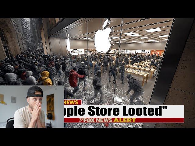 Looters 'Clear Out' the Apple Store... as LA Collapses
