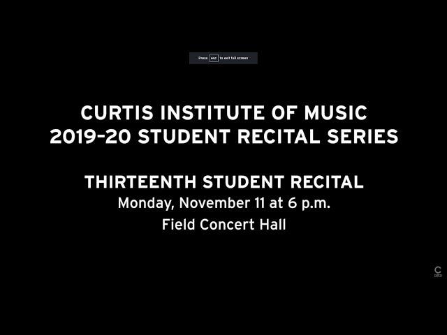 Student Recital: Sibelius and Mozart, November 11, 2019 Rebroadcast