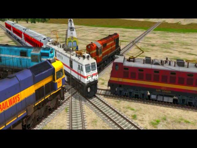 6 Trains Crossing Each other at Diamond Crossing - railroad crossing game pc