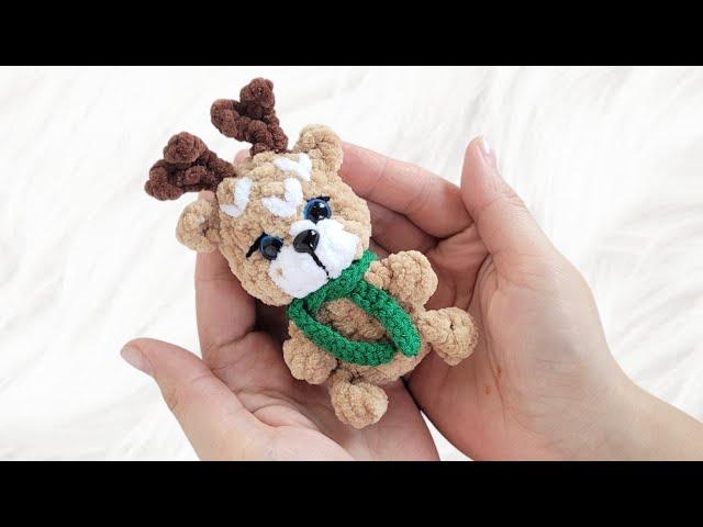 Малыш Олененок вязаный крючком из плюшевой пряжиcrochet deergehäkeltes Reh