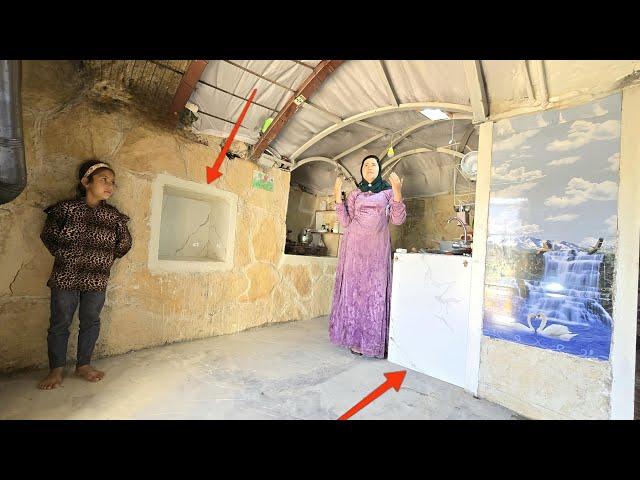 Building a sink cover: A nomadic lady in a magical cave's eye-catching kitchen