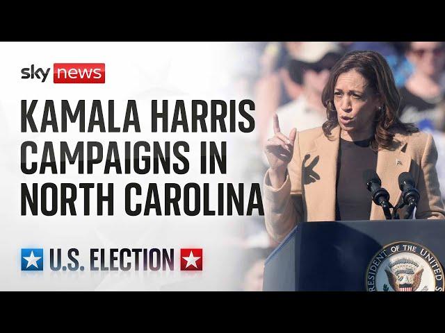 Vice President Kamala Harris holds campaign rally in North Carolina