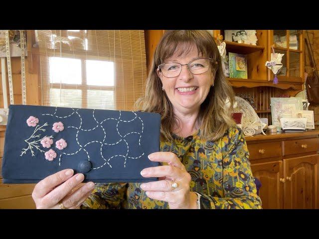 Sashiko Hand Embroidered Clutch Bag