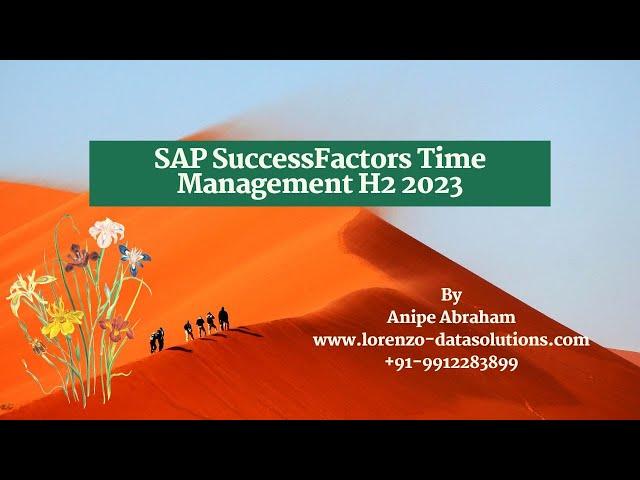 SAP SuccessFactors Time Management H2 2023