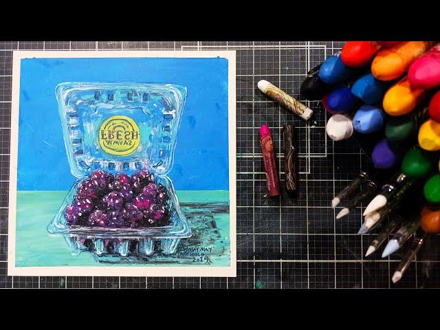 Let's Check Out These NEW Oil Pastels & Paint Blackberries!