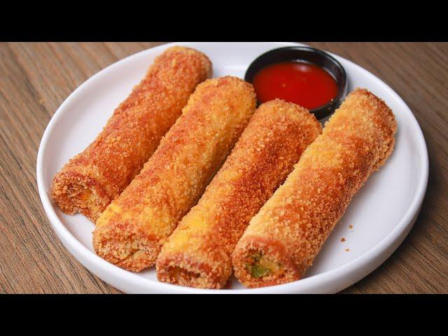 Crispy Chicken Bread Roll | Delicious Chicken Snacks | Chicken Roll Recipe