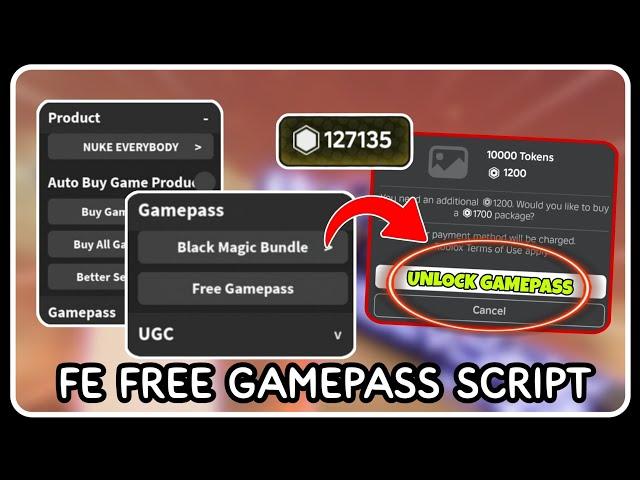 [ FE ] Free Gamepass Script Hack - ROBLOX SCRIPTS - Get All Gamepass For FREE in Game