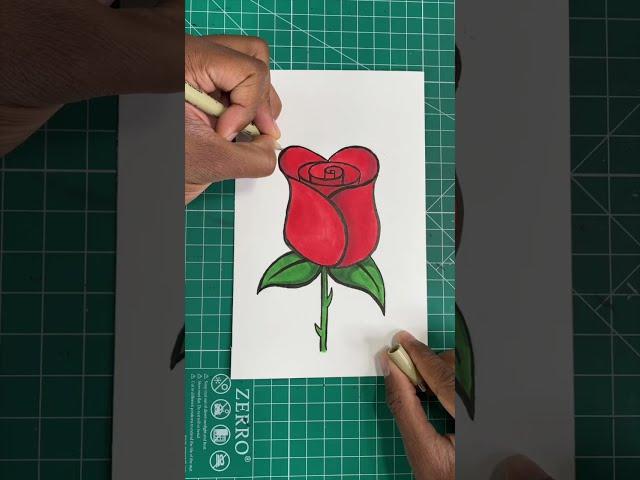 How to draw a rose | Easy #shorts