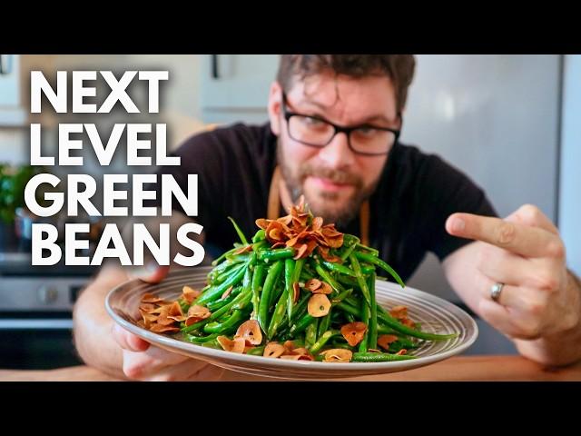 The BEST Crispy Garlic Green Beans