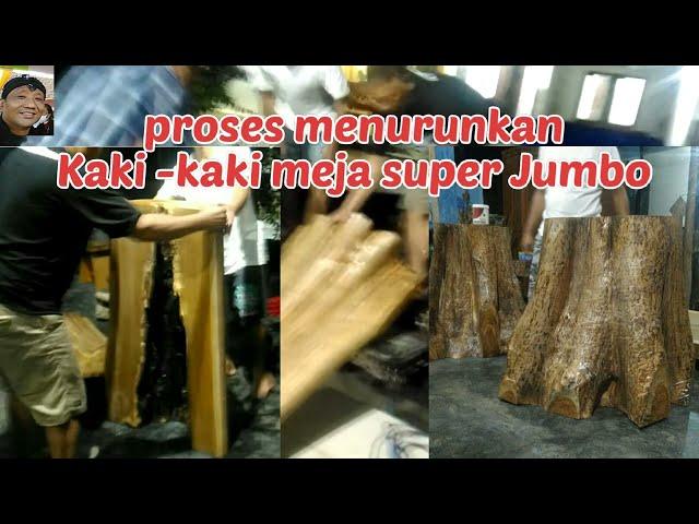 Proses menurunkan kaki2 meja super Jumbo@Damar Dono channel