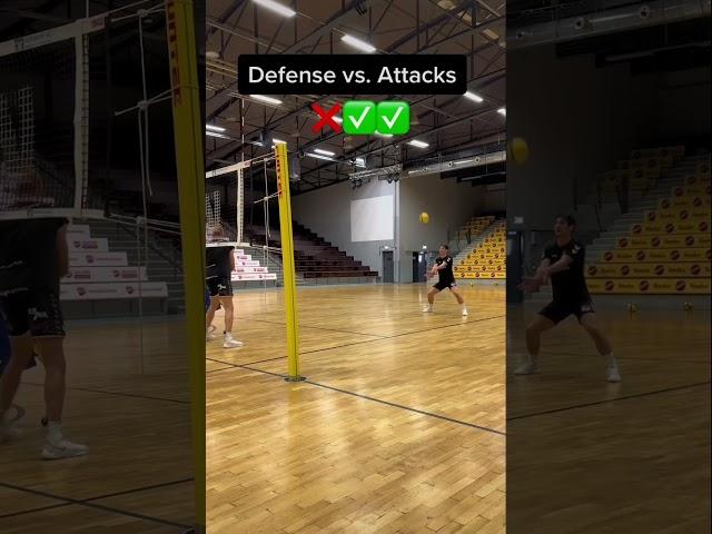 Volleyball Defense vs Attacks & Tips  #shorts #volleyball