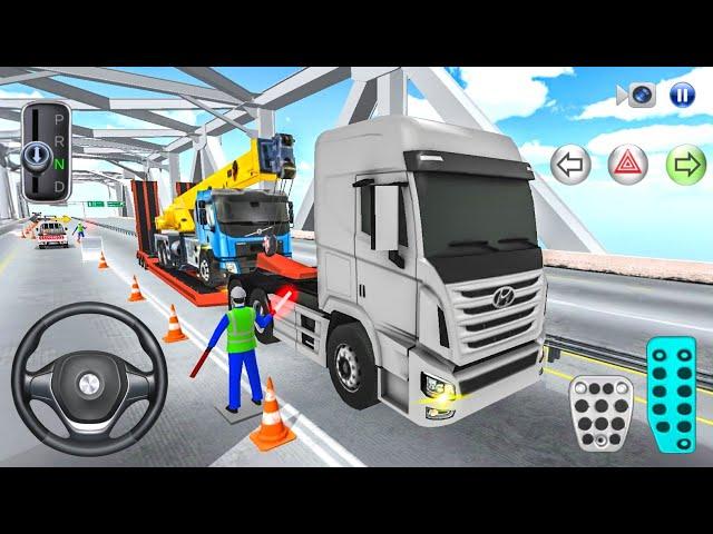 Transporting A Grove Mobile Crane by Hyundai Xcient Truck - 3D Driving Class 2024 - Android gameplay