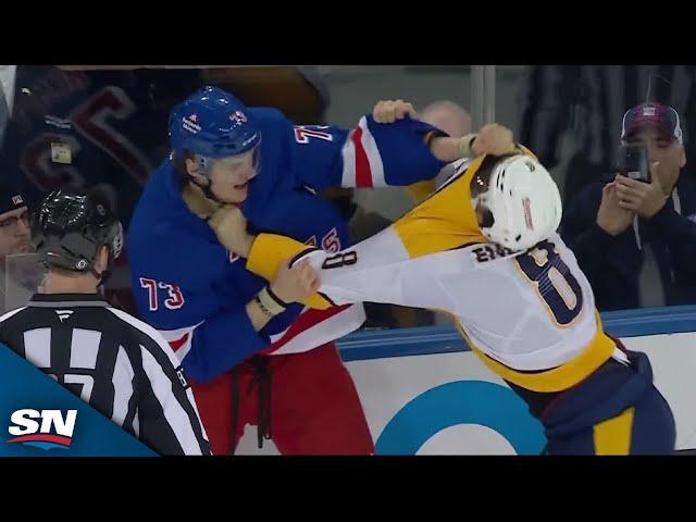 Rangers' Matt Rempe Scraps With Andreas Englund After His Hit On Nick Blankenburg