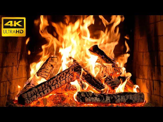  Deep Calm by the Fireplace Glow: Burning Logs, Gentle Crackling Sounds and a Cozy Fire Ambiance 4K