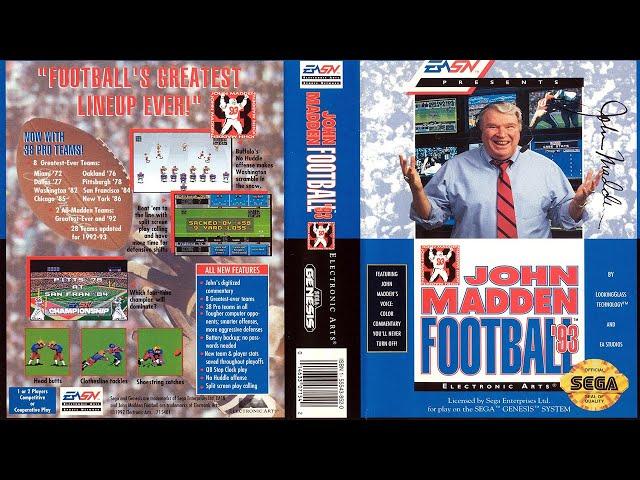 Genesis (024) John Madden Football '93 (1992) Longplay (EA/Looking Glass Technologies)