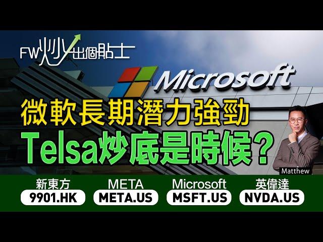 【FW炒出個貼士】微軟長期潛力強勁，Telsa 炒底是時候？｜9901 新東方｜META ｜MSFT ｜NVDA 英偉達 ｜Matthew｜14/11/2023