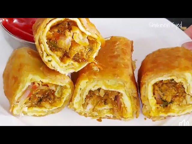 street style chicken bhuna roll recipe iftar party ramadan recipe | ramzan special egg chicken roll