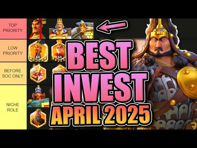 Legendary Investment Tier List [F2P & Low Spend -- Open Field] Rise of Kingdoms April 2025