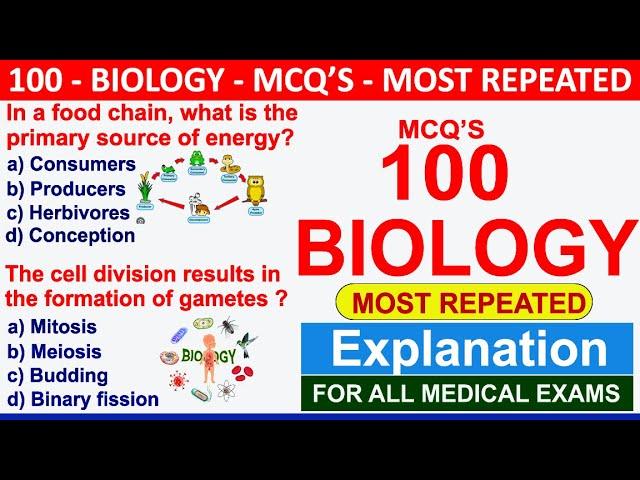 Biology mcqs for entry test with answers | Biology mcqs for mdcat | Biology mcqs for etea test