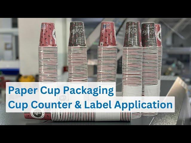 Paper Cup Packaging with Cup Counter & Label Application | IMPACK Pro 40 Shrink Wrapping Machine