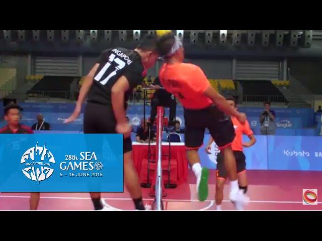 Sepaktakraw Men's Regu Philippines vs Singapore (Day 8) | 28th SEA Games Singapore 2015