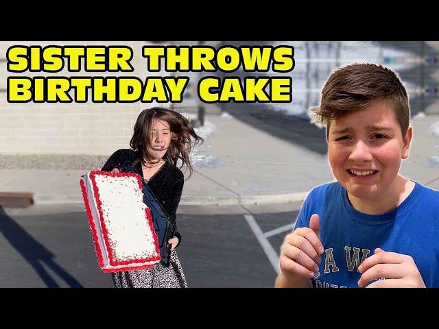 Girl Temper Tantrum Smashes Brother's Birthday Cake! Ruins Birthday! [Original]