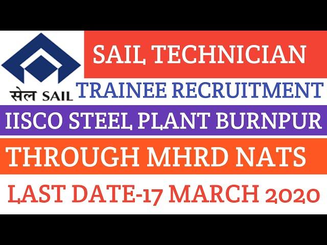 SAIL TRAINEE RECRUITMENT 2020 | Sail apprentice bharti | sail burnpur