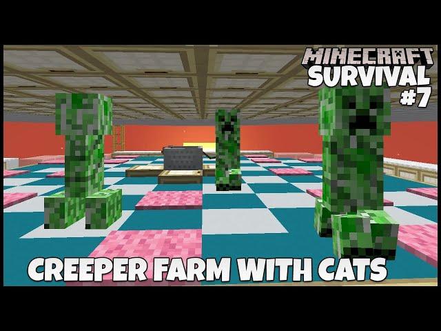 CREEPER FARM With Cats(PAIN!) - Minecraft Guru 7- Survival Let's Play