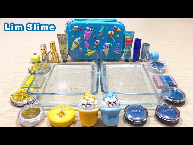 Lim Slime | Blue vs Yellow Color Mixing Makeup Eyeshadow into Slime | Satisfying Slime Videos #37