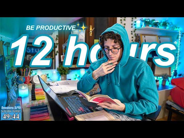 STUDY WITH ME LIVE | 12 HOURS  Harvard Alumnus, Chill Work With Me, Rain Sounds, Pomodoro Timer