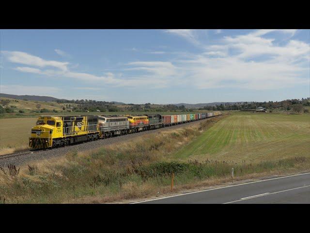 Diesel locomotives C506 & C509 working with streamliners B61 & B65 - Central West - December 2024