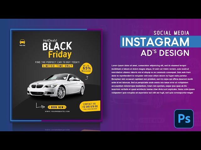 Black Friday Social Media AD Design - Photoshop Tutorial