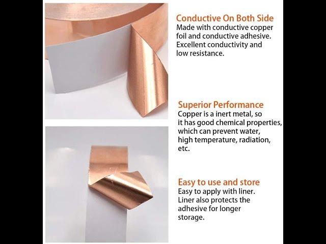 Copper Foil Tape With Conductive Acrylic adhesive, (2" X 18ft) 2.6 Mil